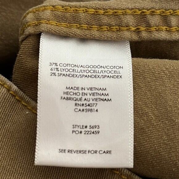 Cabi 5693 Pants Womens 16 Tan Discovery Trouser Pants Crop Belted High Rise‎ - Picture 9 of 10